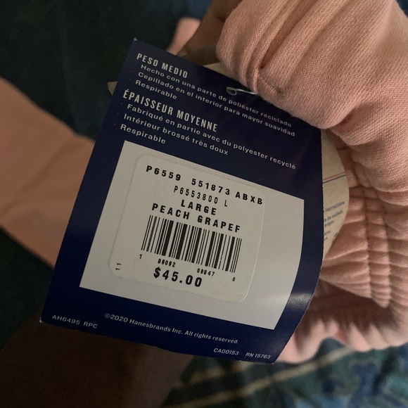 New Mens Champion Classic Fleece Sweatpants size large in Peach Grape - Picture 9 of 13